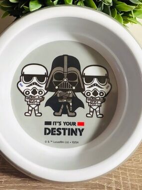 Star Wars White Ceramic Pet Bowl with Darth Vader & Stormtroopers